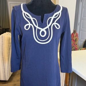 Talbots Navy Garment with White Detailing